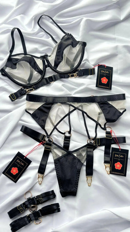 Maria 5 Piece Sheer Mesh Lingerie Collection